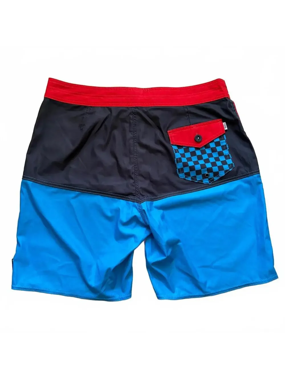 Vans Colorblock Striped Board Shorts Swim Trunks Checkered Pocket Men's Size 34